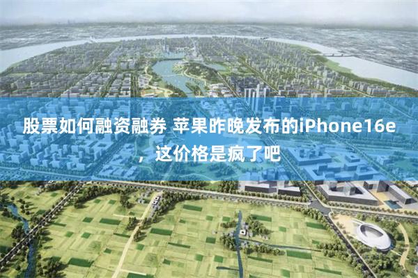 股票如何融资融券 苹果昨晚发布的iPhone16e，这价格是疯了吧