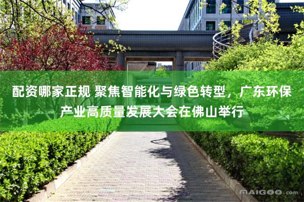 配资哪家正规 聚焦智能化与绿色转型，广东环保产业高质量发展大会在佛山举行