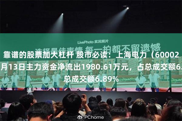 靠谱的股票加大杠杆 股市必读：上海电力（600021）5月13日主力资金净流出1