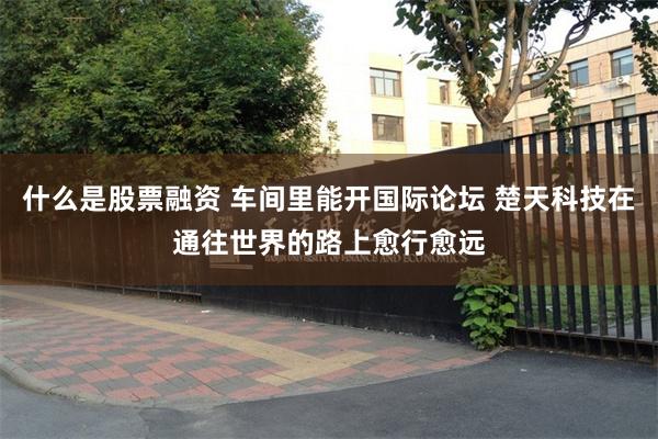 什么是股票融资 车间里能开国际论坛 楚天科技在通往世界的路上愈行愈远